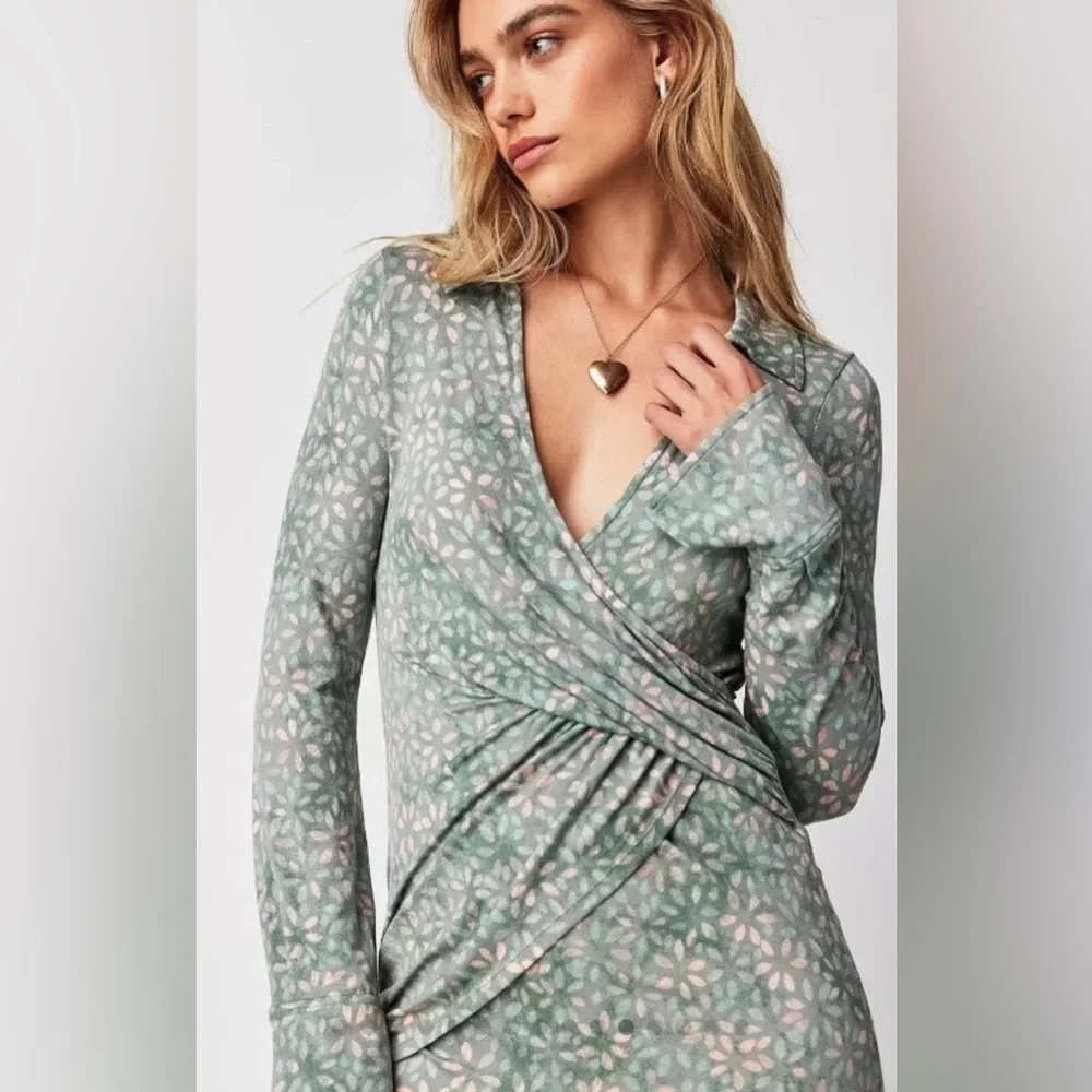Free People Shayla Wrap Midi Dress - Picture 4 of 7